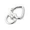 Heart Alloy Swivel Clasps, Platinum, 45mm, Hole: 14mm