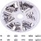 PandaHall Elite 36 pcs 304 Stainless Steel Ribbon Ends/Clamps, Cord Ends Crimp Ends Jewelry Making Findings, 6 Sizes, Stainless Steel Color