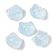 Transparent Spray Paint Glass Beads, Cat, Light Sky Blue, 12.5x14x11mm, Hole: 1.4mm