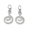 Brass Micro Pave Cubic Zirconia Pendants, Cadmium Free & Nickel Free & Lead Free, Snake Charms, with Jump Ring, Platinum, 17x10x4mm, Hole: 3.5mm
