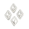 CCB Plastic Beads, Rhombus, Platinum, 18.5x14x9mm, Hole: 1.2mm, about 610pcs/500g