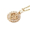 Brass Micro Pave Cubic Zirconia Pendant Necklaces for Women, 201 Stainless Steel Cable Chain Necklaces, Flower, Clear, 15.94 inch(40.5cm)