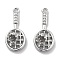 Rack Plating Brass Clear Cubic Zirconia Pendants, Cadmium Free & Nickel Free & Lead Free, Long-Lasting Plated, Badminton Racket Charms, Real Platinum Plated, 20.5x9.5x6.5mm, Hole: 1.2mm