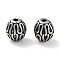 304 Stainless Steel Beads, Oval, Antique Silver, 10x9.5x9.5mm, Hole: 1.8mm