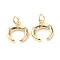 Brass Micro Pave Clear Cubic Zirconia Pendants, Cadmium Free & Lead Free, Moon, Real 18K Gold Plated, 17x12.5x2.5mm, Hole: 3.5mm