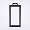 Plastic Frame Stands, with Transparent Membrane, For Ring, Pendant, Bracelet Jewelry Display, Rectangle, Black, 20x9.2x2cm