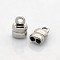Tarnish Resistant 304 Stainless Steel Cord Ends, Stainless Steel Color, 14x8x9.5mm, Hole: 3mm