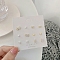 6 Pairs Anti-Tarnish Exquisite Alloy Stud Earrings Sets for Girls Women, with Plastic Imitation Pearl Beads and Brass Pin, Mixed Shape, Golden, Package Size: 75x75mm