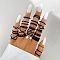 23Pcs Alloy with Plastic Pearl Finger Rings, Heart/Butterfly/Infinity, Black, Inner Diameter: 16~19mm