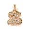 Brass Micro Pave Cubic Zirconia Pendants, Nickel Free, Real 18K Gold Plated, Clear, Letter Z, 18.5~24x12.5~25.5x5~5.5mm, Hole: 5x3mm