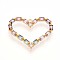 Brass Micro Pave Cubic Zirconia Pendants, Heart Charms, Real 18K Gold Plated, 20x25.5x3mm, Hole: 1.5mm