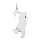 Non-Tarnish 304 Stainless Steel Pendants, with Jump Ring and Glitter, Stamping Blank Tag, Cat Charm, Stainless Steel Color, 27.5x13x1.5mm, Hole: 4mm