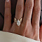 Brass Micro Pave Cubic Zirconia Stackable Open Finger Ring Sets, Horse Eye, Golden, Inner Diameter: Adjustable