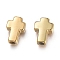 Ion Plating(IP) 304 Stainless Steel Beads, Cross, Golden, 14~15x10x4mm, Hole: 2.7mm