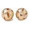 Rack Plating Brass Beads, Long-Lasting Plated, Hollow, Round, Real 14K Gold Plated, 10x9.5mm, Hole: 1.8mm