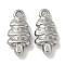 Anti-Tarnish 304 Stainless Steel Pendants, Christmas Trees Charms, Stainless Steel Color, 19x9x4mm, Hole: 1.8mm