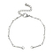 304 Stainless Steel Twisted Bar Chains Bracelet Making, Stainless Steel Color, 6-1/2 inch(16.5cm) Long+45mm Extender