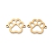 Ion Plating(IP) 304 Stainless Steel Hollow Connector Charms, Paw Print Links, Golden, 15x19x1mm, Hole: 1.4mm