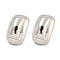 Rack Plating Brass Stud Earrings, Long-Lasting Plated, Lead Free & Cadmium Free,  Rectangle, Platinum, 27x17mm