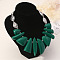 Resin Irregular Beaded Bib Necklaces, Alloy Jewelry for Women, Platinum, Sea Green, 17.72 inch(45cm)
