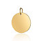 201 Stainless Steel Pendants, Manual Polishing, Flat Round, Stamping Blank Tag, Golden, 18x1.5mm, Hole: 3.5mm