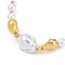 Rack Plating Brass & ABS Imitation Pearl Beaded Necklaces, Nuggets & Peanut Pendant Necklaces, Cadmium Free & Lead Free, Long-Lasting Plated, Real 18K Gold Plated, 16.42 inch(41.7cm)