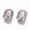 Non-Tarnish 304 Stainless Steel Beads, Buddha Head, Stainless Steel Color, 11x9x6.5mm, Hole: 1.6mm