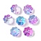 Transparent Spray Paint Glass Beads, Flower, Purple, 11.5x8.5mm, Hole: 1.2mm