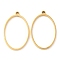 304 Stainless Steel Open Back Bezel Oval Pendants, For DIY UV Resin, Epoxy Resin, Pressed Flower Jewelry, Real 18K Gold Plated, 35x22x3mm, Hole: 2.2mm, Inner Diameter: 30x20mm