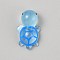 Luminous Transparent Resin Cabochons, Glow in the Dark, Tortoise, Light Sky Blue, 23.5x13.5x9~9.5mm