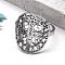 Non-Tarnish 201 Stainless Steel Adjustable Finger Rings, Oval Shape with Word CssmlNdsmd, Stainless Steel Color, Inner Diameter: 18mm