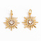 Brass Micro Pave Clear Cubic Zirconia Solar Eclipse Pendants, with Jump Rings, Nickel Free, Sun, Real 18K Gold Plated, 16.5x14.5x2.5mm, Jump Ring: 4.5x0.6mm, 3.3mm inner diameter