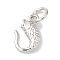 Rack Plating Brass Pendants, with Jump Ring, Long-Lasting Plated, Lead Free & Cadmium Free, Fish Charms, Platinum, 10.5x6.5x2.5mm, Hole: 3mm