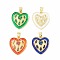 Rack Plating Brass Micro Pave Cubic Zirconia Pendants, with Enamel, Long-Lasting Plated, Real 18K Gold Plated, Cadmium Free & Lead Free, Heart, Mixed Color, 19x18x5mm, Hole: 4.5x3.5mm.