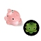 Luminous Resin Pendants, with Iron Loop, Fish, Pink, 17x19x21mm, Hole: 2mm
