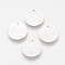 Brass Charms, Nickel Free, Real Platinum Plated, Flat Round, 12x1mm, Hole: 1mm
