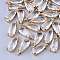 Transparent Glass Pendants, with Brass Findings, Faceted, Teardrop, Light Gold, Clear, 18.5x8.5x6mm, Hole: 1mm