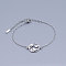 Tarnish Resistant 201 Stainless Steel Link Bracelets, with Lobster Claw Clasps, Flat Round, Stainless Steel Color, 6-5/8 inch~6-7/8 inch(16.75~17.3cm)