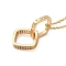 Brass Micro Pave Clear Cubic Zirconia Pendant Necklaces for Women, 201 Stainless Steel Cable Chain Necklaces, Rhombus, 16.14 inch(41cm)