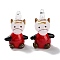 Handmade Lampwork Pendants, with Gold Sand, Horse, Red, 24x16x16mm, Hole: 2.5mm