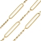 304 Stainless Steel Rectangle with Lumachina Chains, Ion Plating(IP), Soldered, with Spool, Real 18K Gold Plated, 30x5.5x1mm, 10m/roll