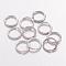 Jump Rings, Open Jump Rings, Brass, Cadmium Free & Nickel Free & Lead Free, Platinum, 8x1mm, 18 Gauge, Inner Diameter: 6mm, about 3600pcs/500g