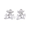 Brass Micro Pave Clear Cubic Zirconia Pendants, Cadmium Free & Nickel Free & Lead Free, Cherry Charms, Real Platinum Plated, 10x8.5x2.5mm, Hole: 1.2mm