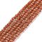 Synthetic Goldstone Beads Strands, Faceted, Round, 2x2mm, Hole: 0.5mm, about 180~190pcs/strand, 36.5~37cm