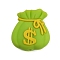 Silicone Beads, Moneybag, Olive Drab, 26x23.5x13mm, Hole: 2mm