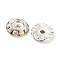 Brass with Crystal AB Rhinestone Beads, Flat Round, Platinum, 11x3mm, Hole: 2mm