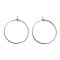 Brass Hoop Earrings Findings, Wine Glass Charms Findings, Platinum, 30.5x25mm, Pin: 0.6mm