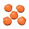 Handmade Porcelain Pendants, Shell Shape Charms, Dark Orange, 36~38x35~37x9~10mm, Hole: 1.6mm