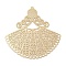 Rack Plating Brass Pendants, Long-Lasting Plated, Cadmium Free & Nickel Free & Lead Free, Little Girl, Light Gold, 49x50x0.3mm, Hole: 1.2mm