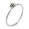 Non-Tarnish 304 Stainless Steel Rose Flower Finger Ring, Stainless Steel Color, US Size 8 1/4(18.3mm)